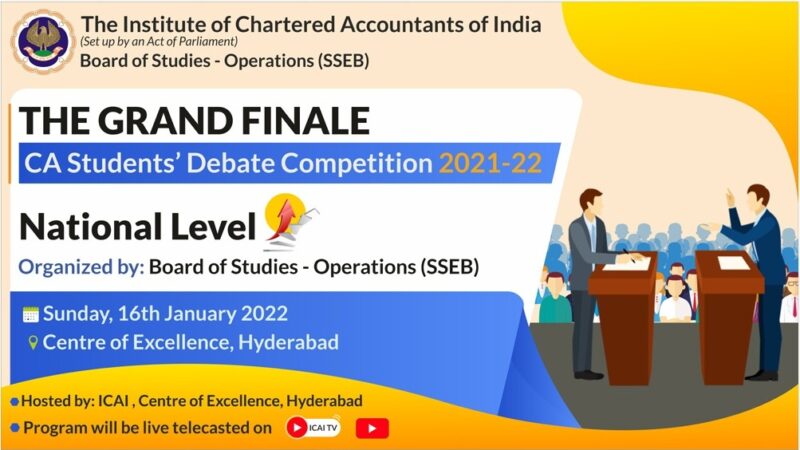 Grand Finale of the CA Students Debate Competition, 2021-22