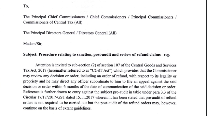 Sanction, post-audit and review of refund claims